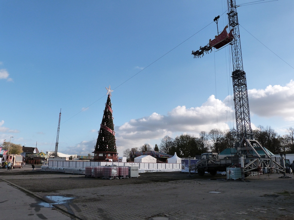 Aufbau Cranger Weihnachtszauber 2021